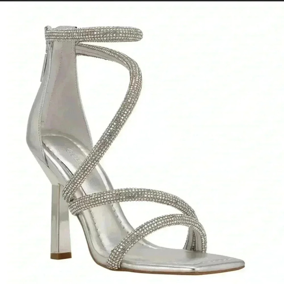 Guess Womens Lalali Embellished
Square Toe Strappy Sandals 9.5M - Picture 1 of 14